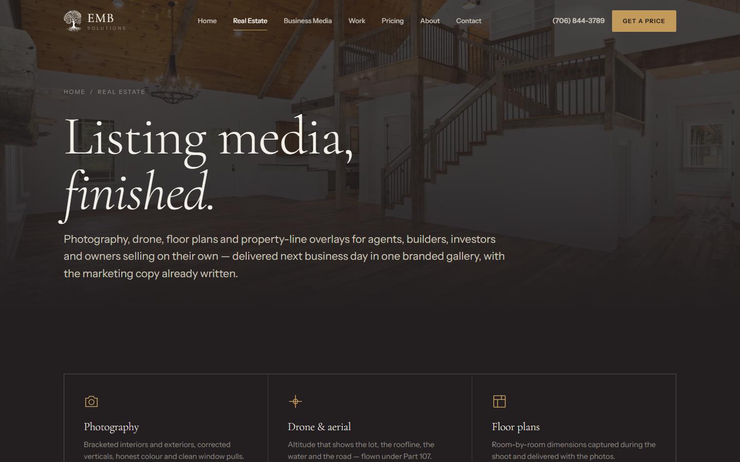 EMB Solutions real estate services page